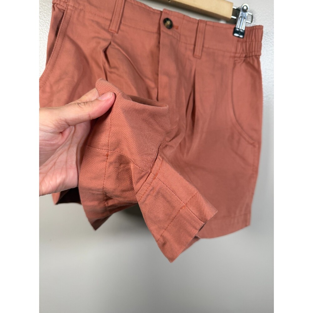 Madewell The Neale Short Size 4 Drapeweave Elastic Pleated Salmon Pink - Picture 7 of 9